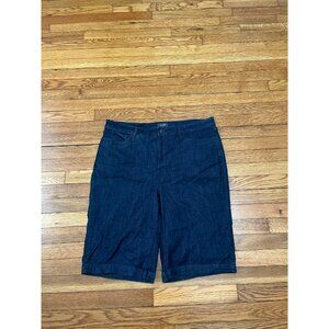 NYDJ Bermuda Shorts Women's Plus Size 18 Inseam 13.5" Dark Wash Blue Denim